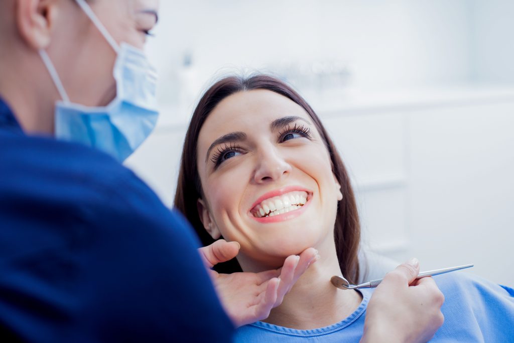 patient receiving dental veneers